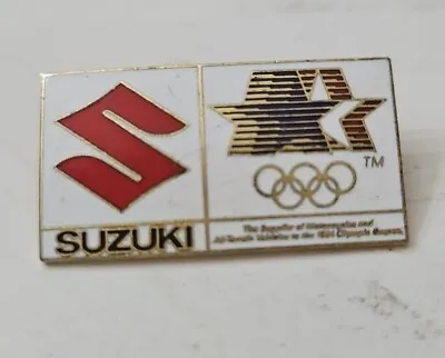 VTG   Gold Toned Enameled Lapel Hat Pinback 2004 Suzuki Olympic Pin • $10