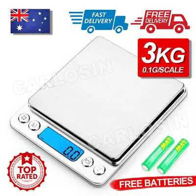 3kg 0.1g Kitchen Digital Scale LCD Electronic Balance Food Weight Postal Scales • $10.95