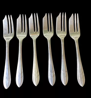 Vintage M.S. LTD EPNS Pastry Forks Sheffield England Set Of 6 Loxley Pattern • $22