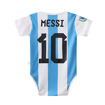 Argentina Messi Soccer Football Champions Baby Bodysuit Boy Infant Jersey Shirt • $18