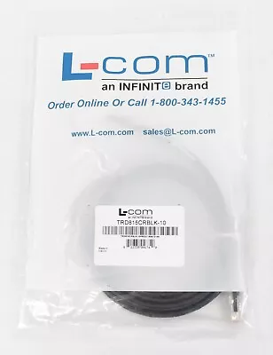 L-Com 10' Black Cat 5E Crossover Cable NEW TRD815CRBLK-10 • $8.48