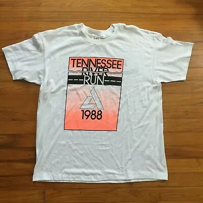 VTG 80s Tennessee River Run Men Sz XL T-Shirt 50/50 Tee Jays White Times EUC • $22.49