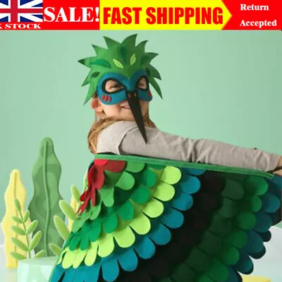 £11.99 • Buy Kids Owl Bird Wing With Mask Costume Halloween Girls Boys Fancy Dress Outfits