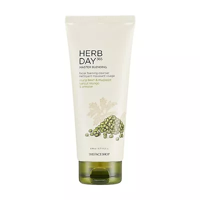 The Face Shop Herb Day Foaming Cleanser Mung Bean & Mugwort • $13.95