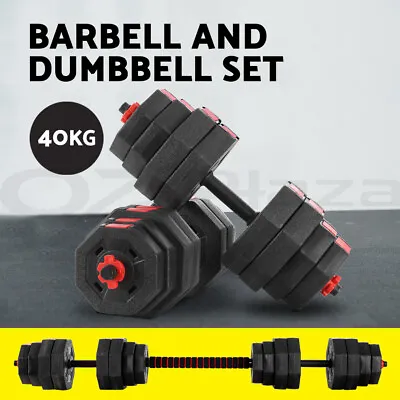 Everfit 40KG Dumbbells Barbell Set Adjustable Dumbbell Weight Home Gym Fitness • $95.95