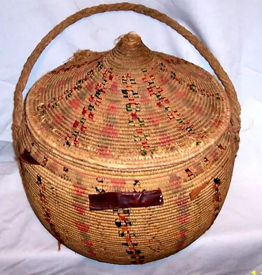 Large Vintage Antique Hand Woven Indian Basket 16   Tall X 16   Diameter • $3999