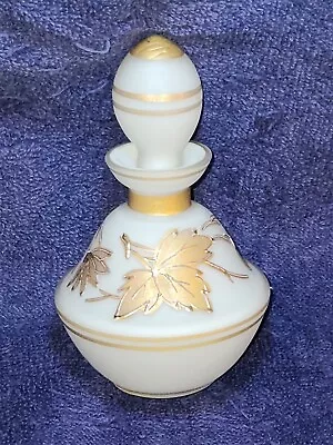 Vintage Irice White W/Gold Leaves 4.5  Perfume Bottle • $14.95