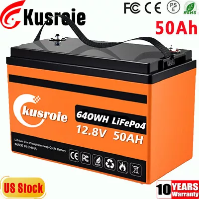 LiFePO4 12V 50Ah Lithium Deep Cycle Battery For RV Marine Solar Off-Grid Boat • $114.06