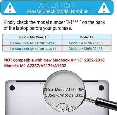 Old Version MacBook Air 13 Inch Case (2010-2017 Release). Model Compatible With • $70.77