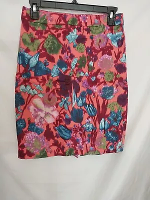 J. Crew The Pencil Skirt Size Womens 0 Bright Colorful Floral • $8.46