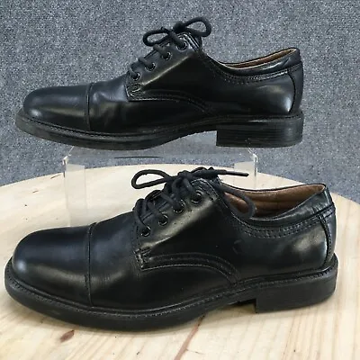 Merona Shoes Mens 8.5 Target Oxford Dress Lace Up Flats Black Leather Cap Toe • $20.79