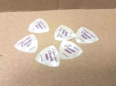 Lot Of 6 Pickboy 0.50mm Vintage Pearl Classic Triangle Guitar Picks • $12.50