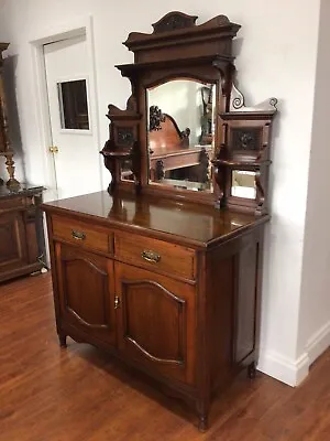 $699 • Buy Antique Mahogany Sideboard With Mirror In Excellent Condition
