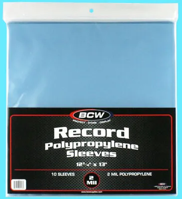 10 BCW 33-1/3 RPM 2 MIL RECORD ALBUM POLY Outer Storage SLEEVES Archival Bags • $9.09