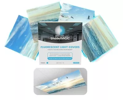 ShadeMAGIC Fluorescent Light Covers For Classroom Office - BEACH - Light Filt... • $35.88