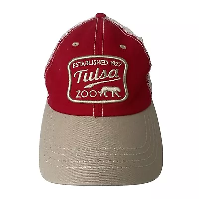Tulsa Zoo Cap Hat Oklahoma Mesh Back Excellent Cond. Red Tan White Mohawk Park • $12.95