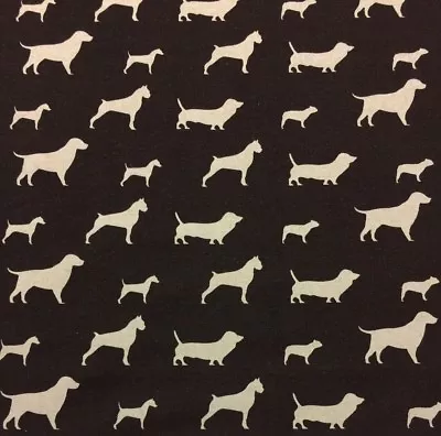 Designer Dog Party Silhouette Brown Terrier Puppy Dachshund Fabric By Yard 54 W • $9.99