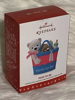 Mom To Be 2016 Hallmark Ornament Family Baby Boy Girl Diaper Bag Bottle Rattle • $24.97