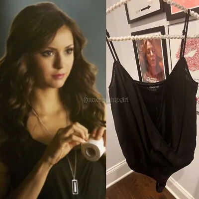 SCREEN WORN Katherine Pierce’s Bebe Black Mesh Bodysuit XS The Vampire Diaries • £915.98