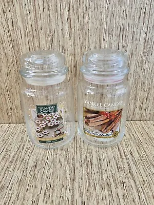 Yankee Candle Single Wick Candle Jars Lot Of 2 With Lids **EMPTY & CLEANED** • $16