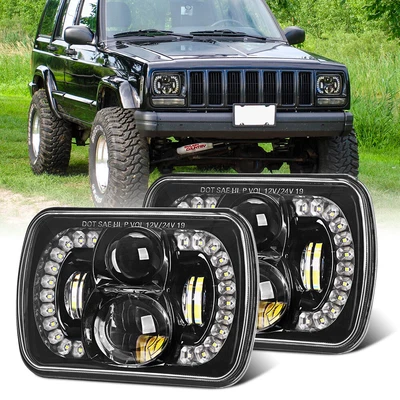 $79.99 • Buy Brightest For Jeep Cherokee XJ 1984-01 Wrangler YJ 5X7 7X6  LED Headlights Hi/Lo