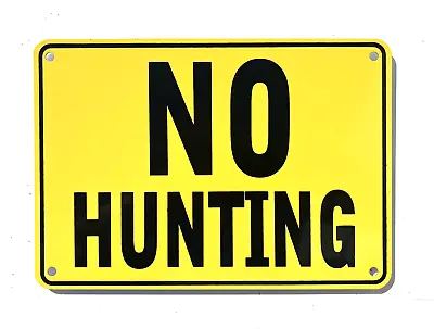  No Hunting  Yellow Warning Sign Metal • $9.69