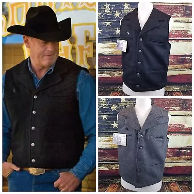 Wyoming Traders Mens Buckaroo Wool Button Up Ranch Wear Cowboy Vest • $86.95