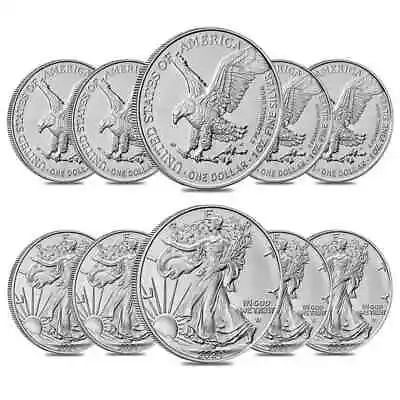 Lot Of 10 - 2024 1 Oz Silver American Eagle $1 Coin BU • $340.53