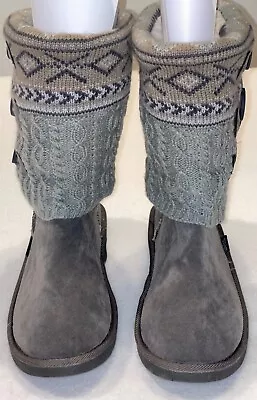 MUKLUK LUKEES  Cheryl  Gray Faux Suede Boot With Sweater Shaft Women's Sz 10 NWT • $29