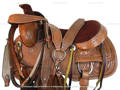 Western Saddle Padded Seat Trail Pleasure Barrel Racing Tack Set 15 16 17 18 • $355.49