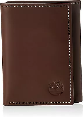 Timberland Men's Hunter Trifold Leather Wallet Brown • $19.99