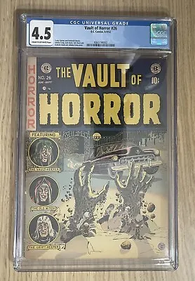 Vault Of Horror #26 (1952)-Golden Age Horror! PCH! - CGC 4.5 Johnny Craig Cover! • $649.99