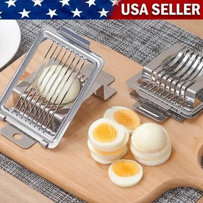 Stainless Steel Boiled Egg Slicer Cutter Mushroom Tomato Ham Kitchen Chopper USA • $8.99