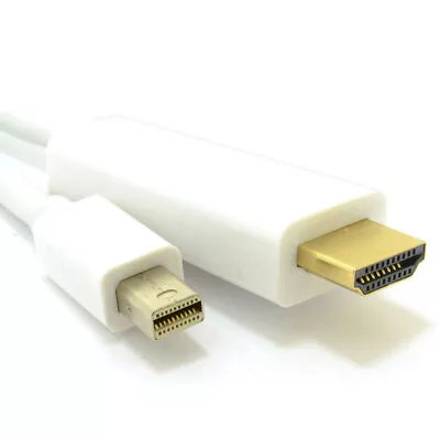 0.5m Mini DisplayPort/Thunderbolt To HDMI Cable Mac To TV Video+Audio [007121] • £4.94