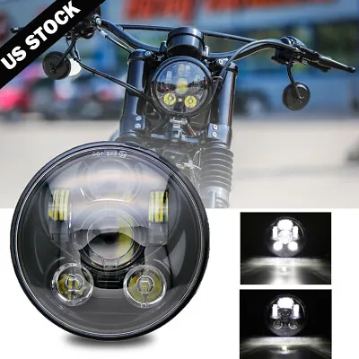 Black 5-3/4  5.75 LED Headlight High Low For Harley Sportster XL 883 1200 Dyna • $29.89