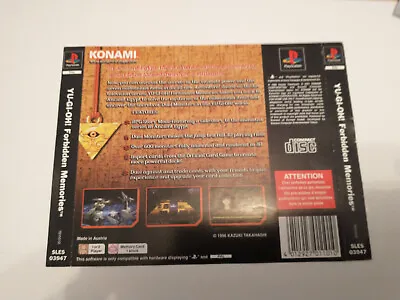 Yu-Gi-Ogh! Forbidden Memories Ps1 Back Inlay Playstation 1 • £1