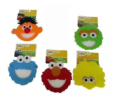 NEW Set Of 5 Sesame Street Costume Felt Masks-Elmo-Ernie-Bird-Cookie-Oscar • $24.50