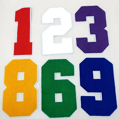 $6.99 • Buy Large 8 Inch Chenille Numbers With White Background: Pick Your # / Color