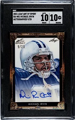 2021 Leaf Art Of Sport Michael Irvin Autograph /25 SGC 10 W/10 AUTO • $90