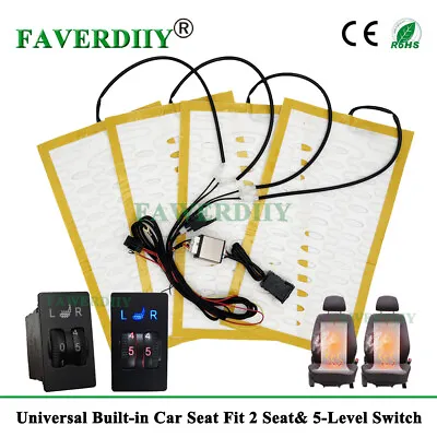 Universal 12V Car Seat Heater Kit Heating Pad 5-Level Control Switch Fit 2 Seats • $41.66