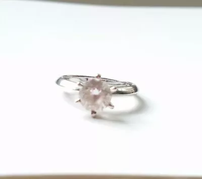 Qvc 925 Sterling Silver Diamonique Solitaire Ring Size K  • £11.99