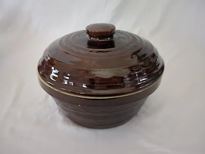 Vintage Marcrest Ovenproof Stoneware USA Brown Daisy & Dot Casserole & Dome Lid  • $21.99