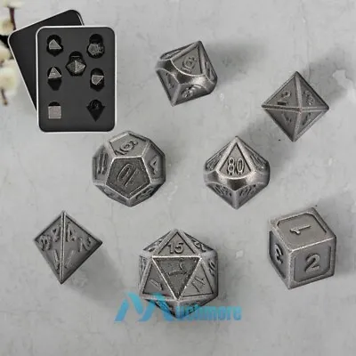 Stylish Metal Dice Set Polyhedral Dice For DND RPG MTG Table Game Nickel-copper • $11.99