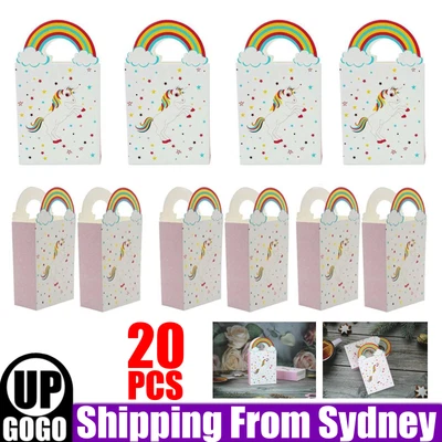 $9.85 • Buy 20PCS Paper Unicorn Bag Treat Gift Loot Bag Candy Box Kids Birthday Party Favour