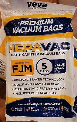 5 Pack Premium HepaVac Cloth Canister Vacuum Bags Designed For FJM • $6.99