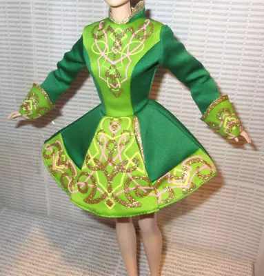 Top Barbie Doll Irish Dance Green Shamrock With Celtic Dress  Fashion Accessory • $24.98