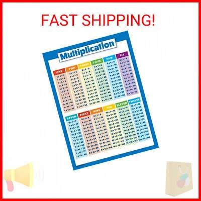 Multiplication Table Poster For Kids - Educational Times Table Chart For Math Cl • $11.52