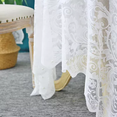 $15.67 • Buy White Vintage Lace Floral Tablecloth Table Cloth Cover Wedding Party Decor