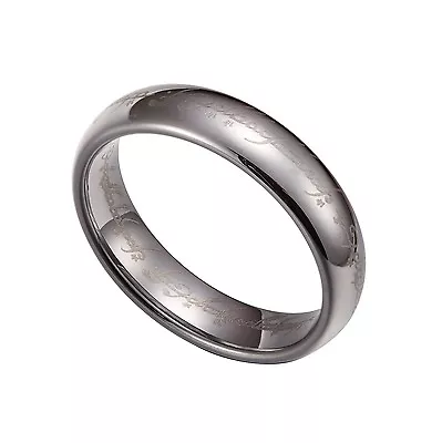 Silver Tungsten Carbide 6mm Lord Of The Rings Band Plain Size 6-12 TG037 • £13.98