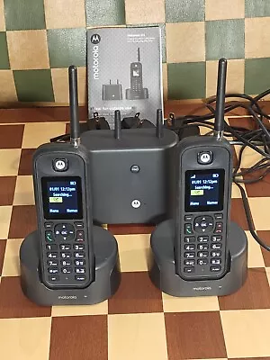 MOTOROLA O21 Digital Cordless Phones W/Base And Stations. Working Fine. • $72.98